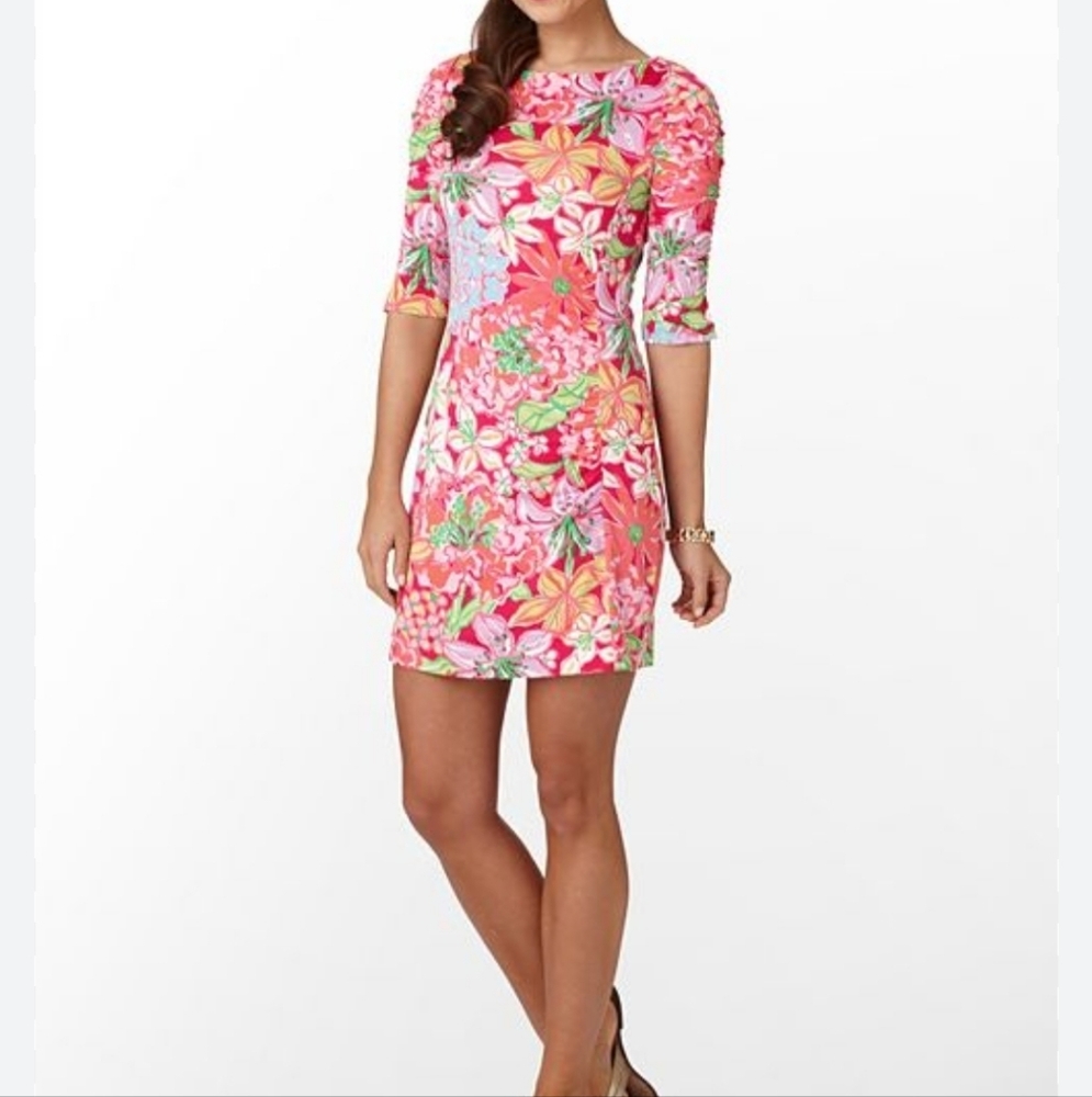 Lilly Pulitzer Jeanie Azalea Pink and Green Floral Dress